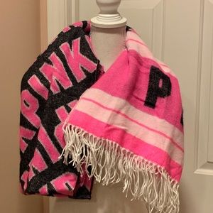 Pink Victoria’s Secret oversized scarf. NWT